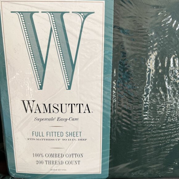 Wamsutta Supercale Easy-Care Full Sheet Set & Pillowcases 100% Cotton 200 Thread - Picture 3 of 6